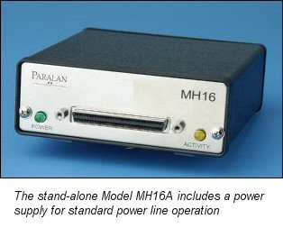 Paralan's models MH16 / MH17 let you add LVD devices into an existing High Voltage Differential (HVD) system, or utilize existing HVD devices in an LVD/MSE or single-ended system. The Converter may also be used to extend the SCSI bus length of an LVD/MSE system. All this is accomplished without any impact on SCSI protocol or loss of data thruput!